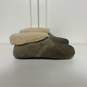 Cozy grey Suede Slippers lined